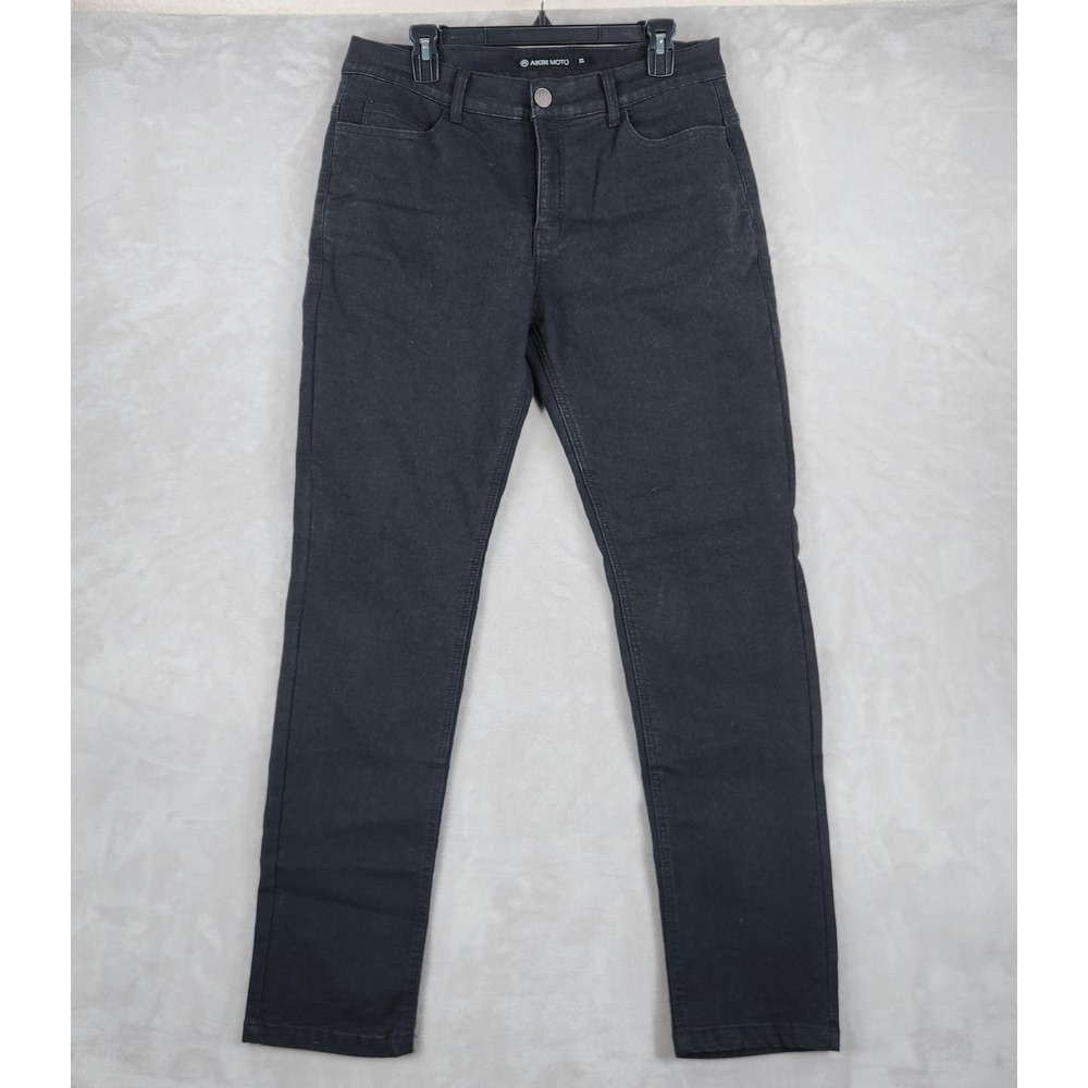 AKIN MOTO Mens XL 34x34 Lined Motorcycle Riding Jeans Slim Tapered Dark Gray